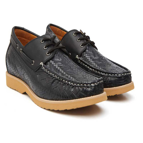 Elevato Height Increasing Black Casual Shoes