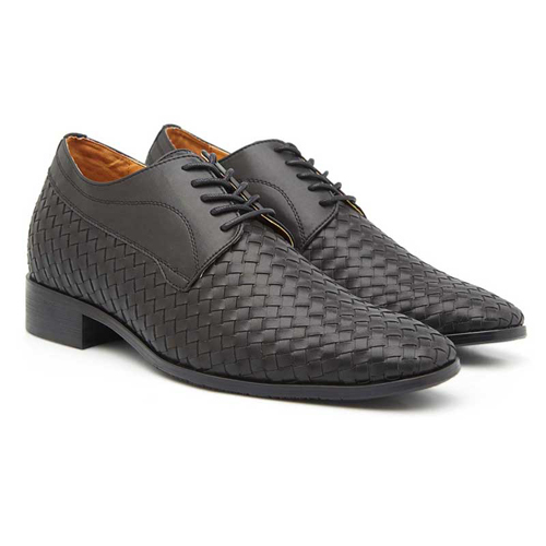 Elevato Height Increasing Black designer Shoes