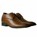 Elevato Height Increasing Genuine Leather Tan Shoes for Men – 3 Inches