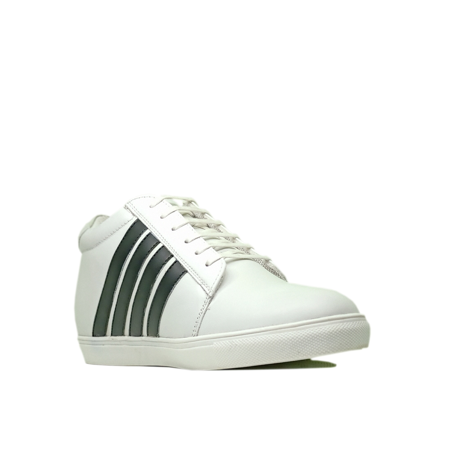 Elevato Height Increasing White Leather Sneakers – 3 Inches