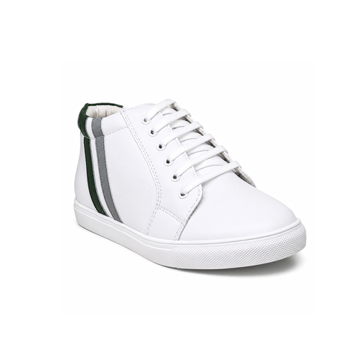 Elevato Height Increasing White Casual Leather Shoes – 3 inches