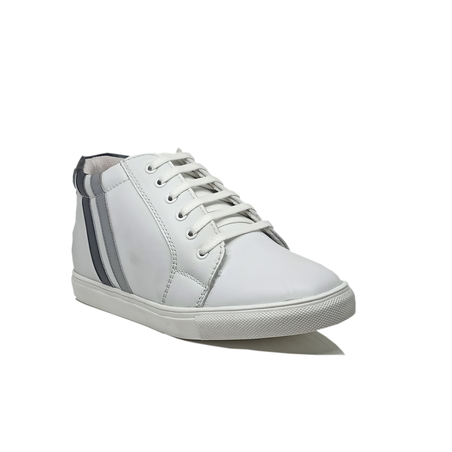 Elevato Height Increasing White Casual Leather Sneaker Shoes for Men – 3 inches