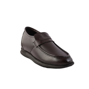 Elevato Height Increasing Brown Leather Loafers for Men - 7 Cms