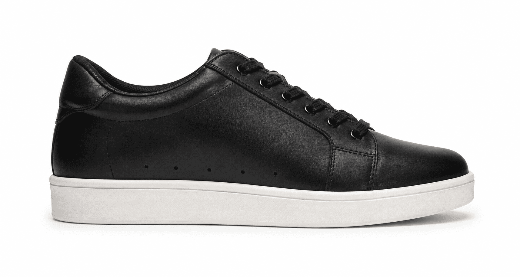 Side view of Black Height Increasing Sneakers for Men