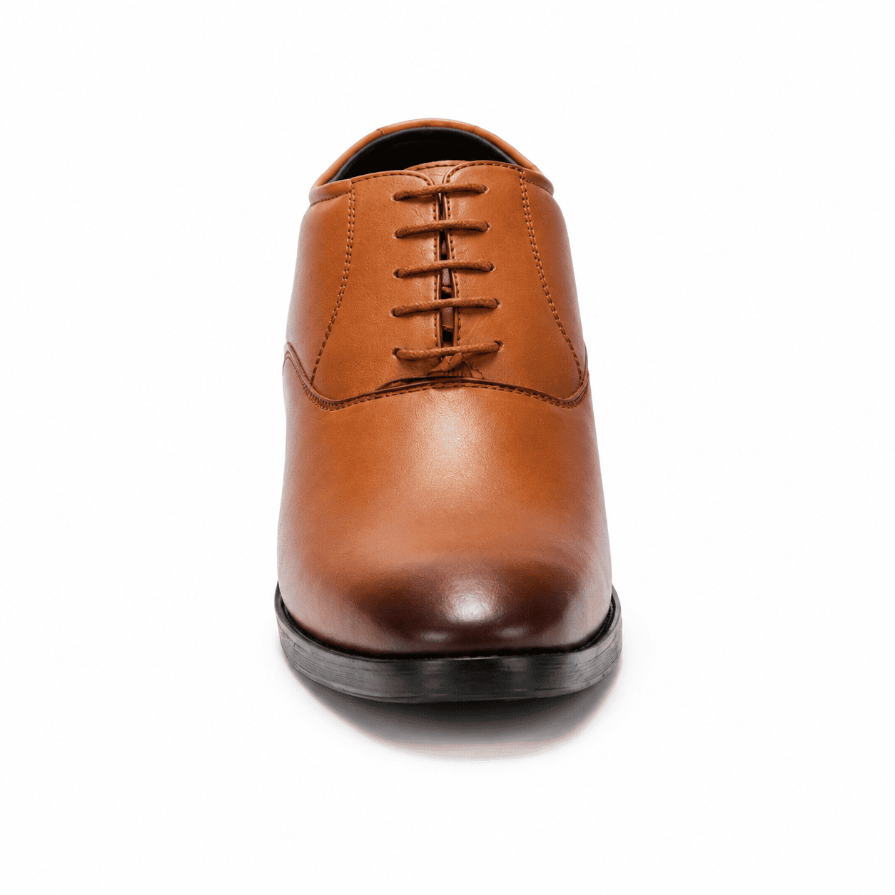 Front view of Tan Height Increasing Derby Shoes for Men
