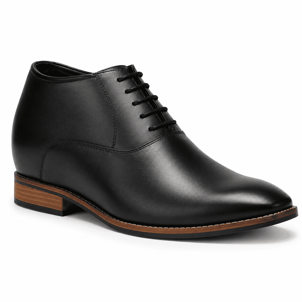 Premium Black Height Increasing Derby Shoes for Men | 3 Inches |Genuine Leather | Elevato - Image 2