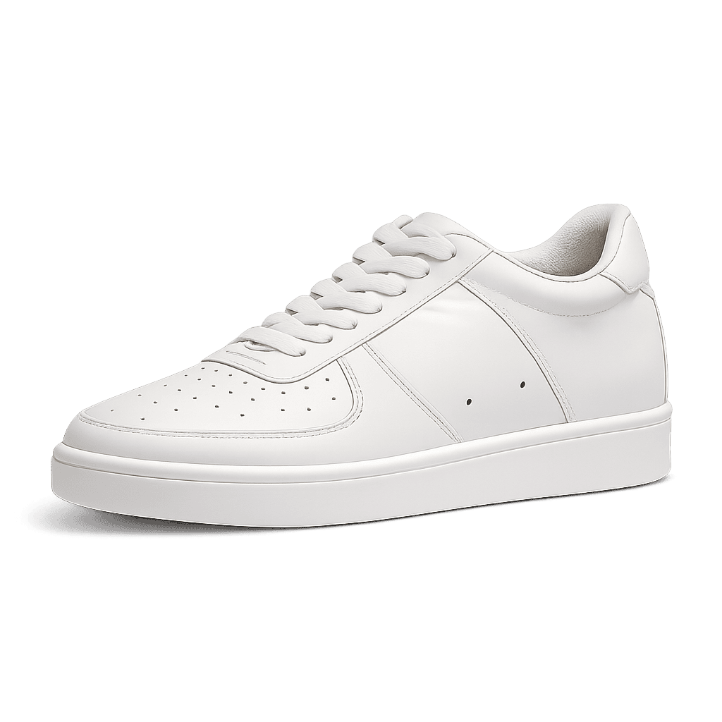Ankle view of Height Increasing White Sneakers for Men